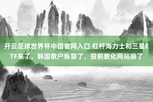 開云足球世界杯中國官網(wǎng)入口 杠桿海力士和三星ETF來了,韓國散戶縱容了,投前教化網(wǎng)站崩了