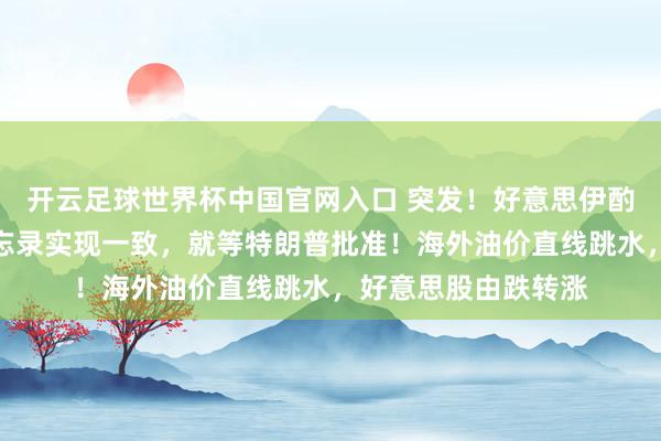 開云足球世界杯中國官網(wǎng)入口 突發(fā)！好意思伊酌量代表已就眷注備忘錄實(shí)現(xiàn)一致，就等特朗普批準(zhǔn)！海外油價(jià)直線跳水，好意思股由跌轉(zhuǎn)漲