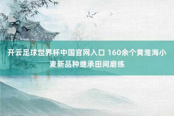 開云足球世界杯中國(guó)官網(wǎng)入口 160余個(gè)黃淮海小麥新品種繼承田間磨練