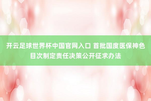 開云足球世界杯中國官網入口 首批國度醫保神色目次制定責任決策公開征求辦法