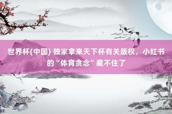 世界杯(中國(guó)) 獨(dú)家拿來(lái)天下杯有關(guān)版權(quán)，小紅書的“體育貪念”藏不住了